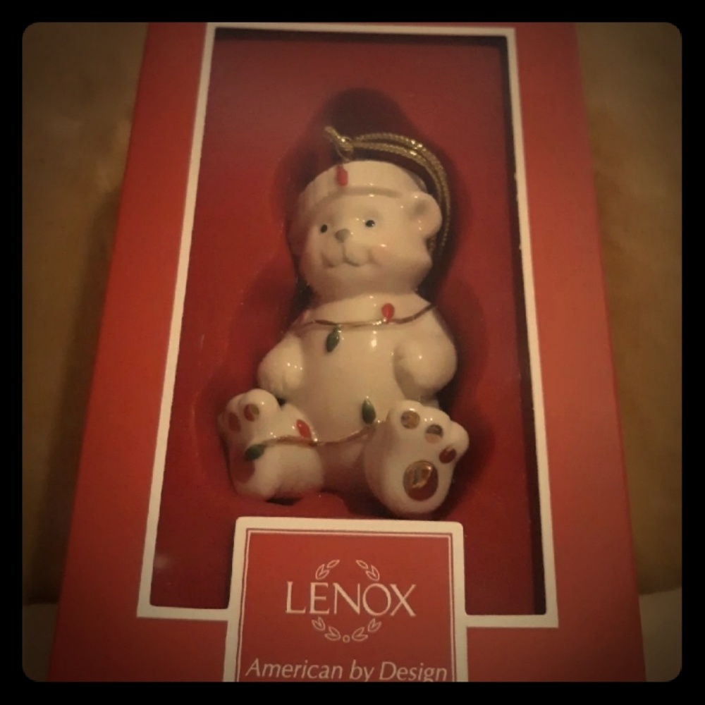 Lenox tangled bear Christmas ornament